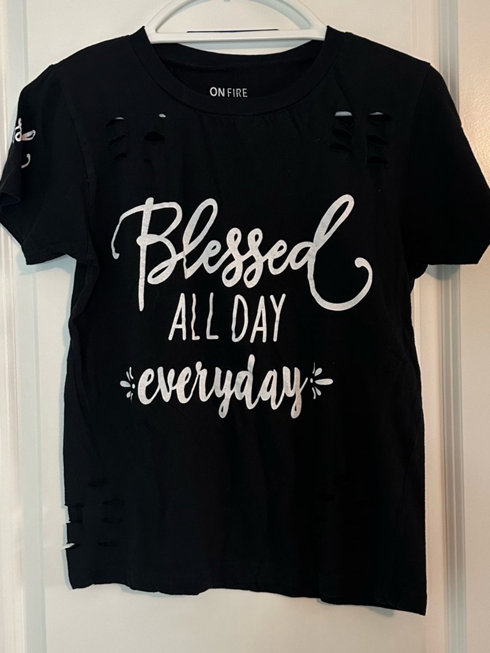 On Fire Black "Blessed All Day Everyday" Graphic Tee